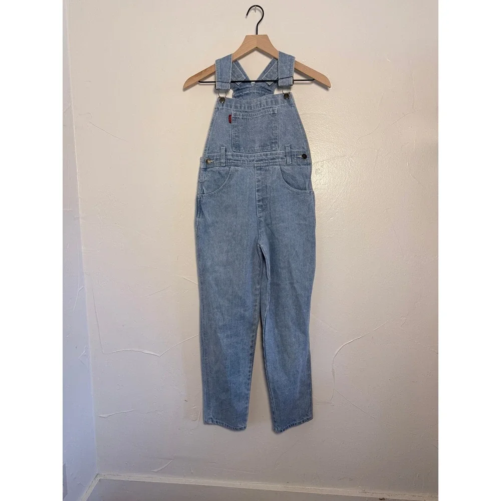Vintage D'Mode Classix Girls XL Denim Overalls Light Wash 90s Y2K